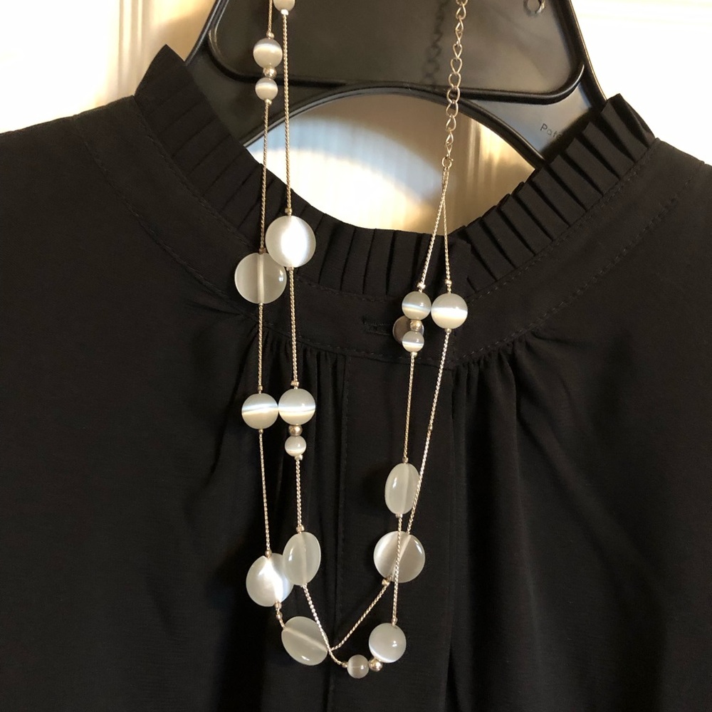 Layered White Bead Necklace - Women Jewelry